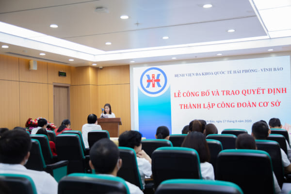 Lễ công bố và trao quyết định thành lập công đoàn cơ sở Bệnh viện đa khoa Quốc tế Hải Phòng – Vĩnh Bảo