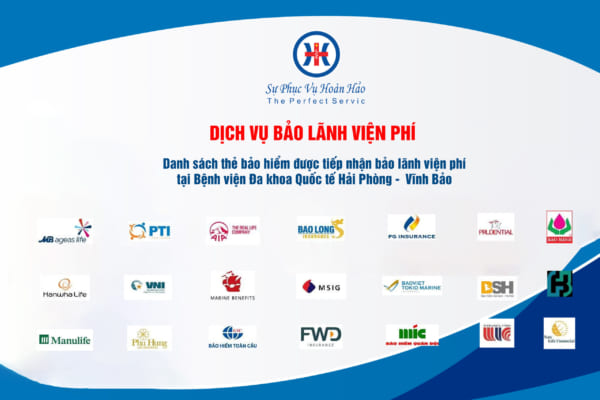 Bệnh viện Đa khoa Quốc tế Hải Phòng – Vĩnh Bảo thực hiện chính sách Bảo lãnh viện phí cho các chủ thẻ thuộc chương trình bảo hiểm sức khỏe của các công ty bảo hiểm