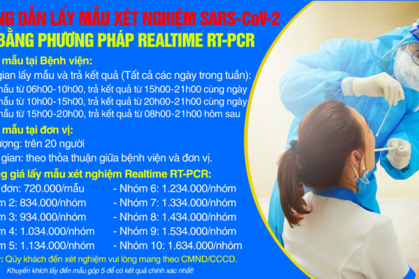 Hướng dẫn lấy mẫu xét nghiệm Sars-CoV-2 bằng phương pháp Realtime RT-PCR