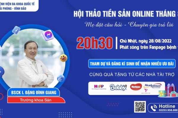 Thông báo Hội thảo tiền sản Online tháng 8: Mẹ đặt câu hỏi – Chuyên gia trả lời