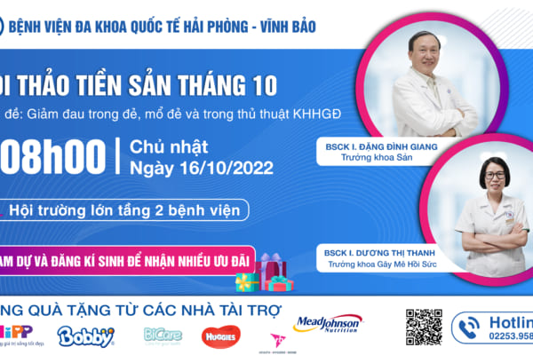 Tham dự Hội thảo tiền sản tháng 10 cùng chuyên gia tại Bệnh viện đa khoa Quốc tế Hải Phòng – Vĩnh Bảo