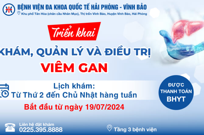 Thông báo: Thành lập Đơn vị điều trị Viêm gan tại Bệnh viện Đa khoa Quốc tế Hải Phòng – Vĩnh Bảo hưởng BHYT từ Thứ 2 đến Chủ nhật